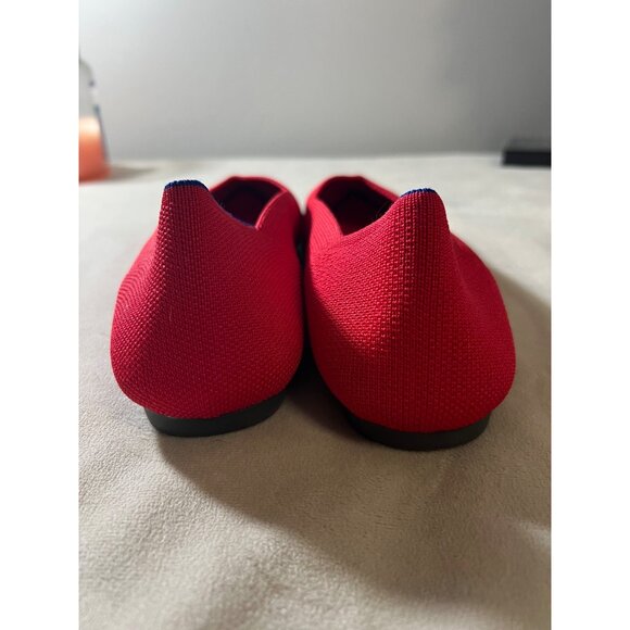 Rothys Red Pointed Toe Flats Size W10.5 EU41 Eco-Knit Washable Sustainable Women - Picture 6 of 7